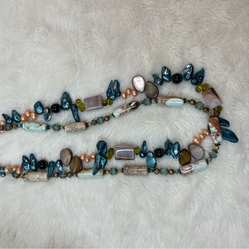 Artisan 2 Strand Statement Multicolor Beaded Neck… - image 4